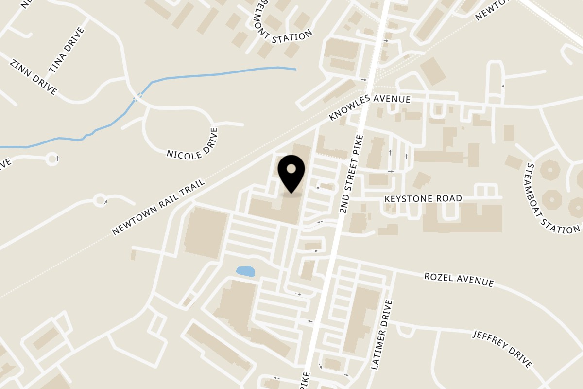 Map showing the location of Roman Delight Pizza Southampton on 492 Second Street Pike in Southampton