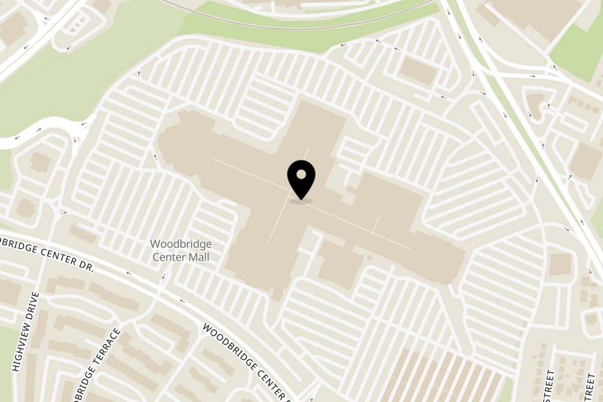 Map showing the location of Roman Delight Pizza Woodbridge Center on 250 Woodbridge Center Dr in Woodbridge